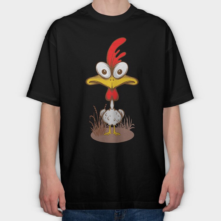 Funny Chicken, Tricou Oversize Barbati (Unisex)