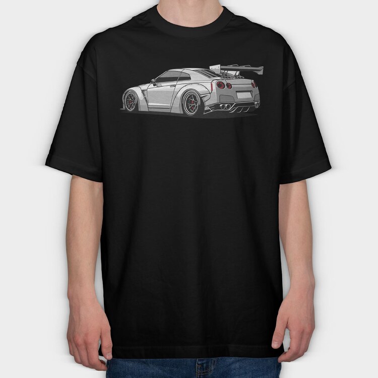 Skyline Gtr Grey Racing, Tricou Oversize Barbati (Unisex)