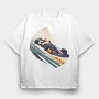 Formula Racing Car Bauhaus Abstract, Tricou Oversize Barbati (Unisex)