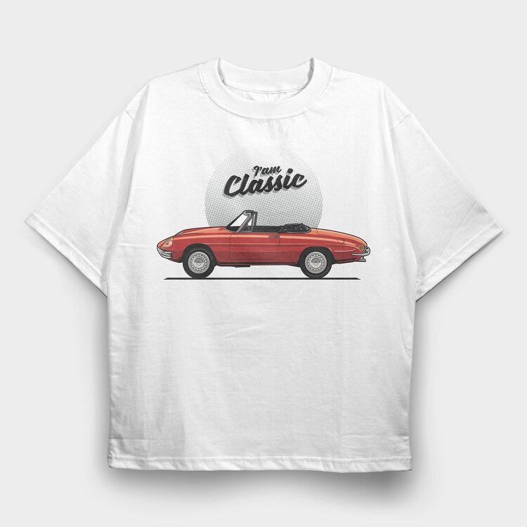 Alfa Romeo Duetto 1966, Tricou Oversize Barbati (Unisex)