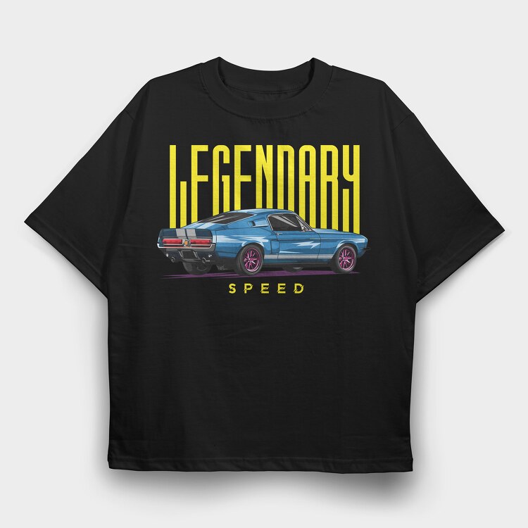 Legendary Speed Mustang, Tricou Oversize Barbati (Unisex)