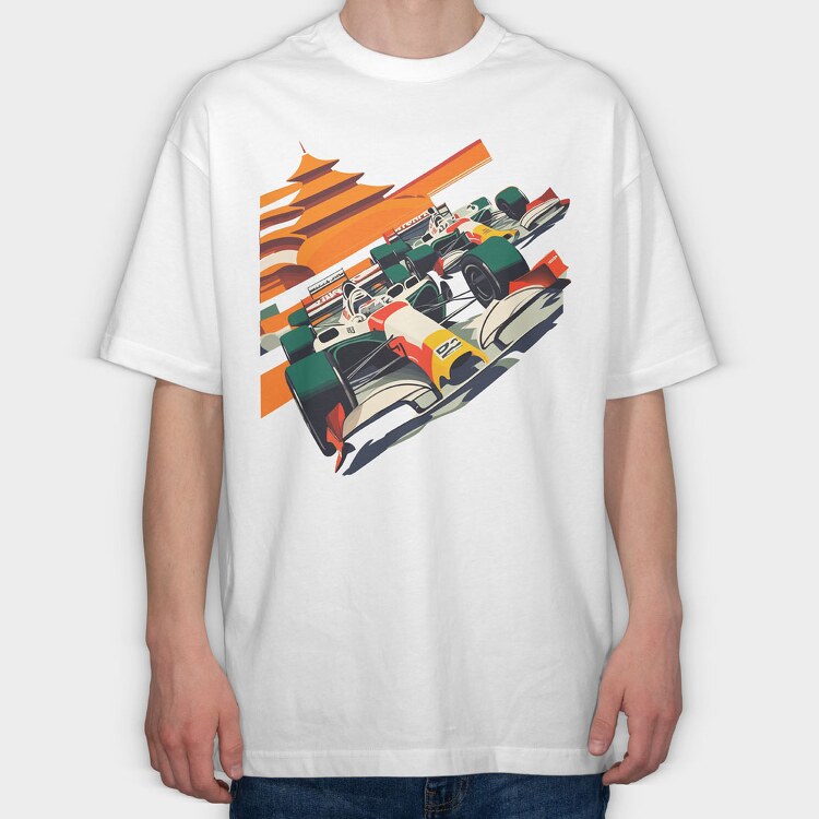 Bauhaus Formula Racing Car, Tricou Oversize Barbati (Unisex)