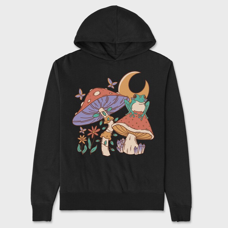 Mushroom Frog Moon, Hanorac Oversize Barbati (Unisex)