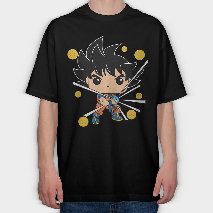Funko Anime Drangon Ball Z 2, Tricou Oversize Barbati (Unisex)