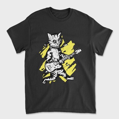 Cat Guitar, Tricou Barbati (Unisex)