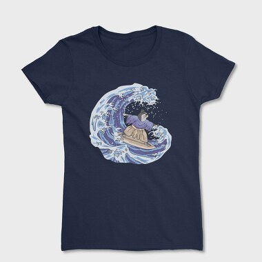 Cat Surfing Japanese Wave, Tricou Femei