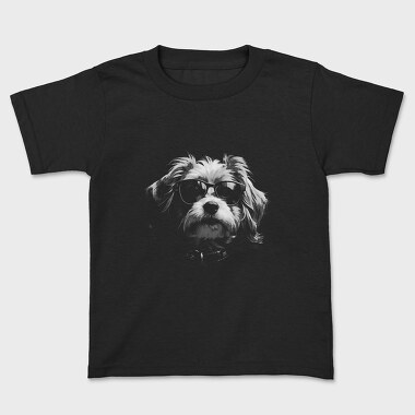 Dogs Unglasses Monochrome, Tricou Copii