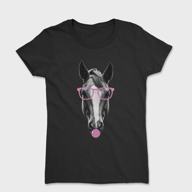 Horse Bubblegum Monochrome, Tricou Femei