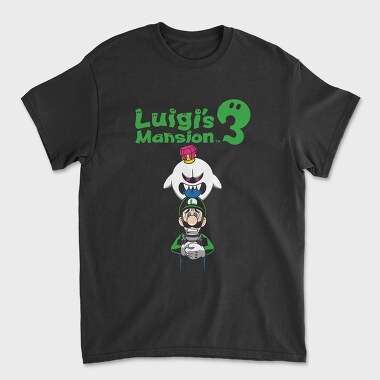 Luigi Boo Black Background, Tricou Barbati (Unisex)