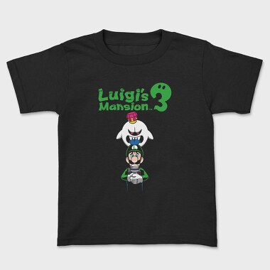 Luigi Boo Black Background, Tricou Copii