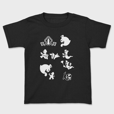 Luigis Mansion Stencil Silhouette, Tricou Copii