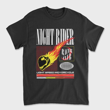 Night Rider 1, Tricou Barbati (Unisex)