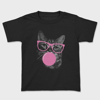 Sunglasses Cat Bubblegum Monochrome, Tricou Copii