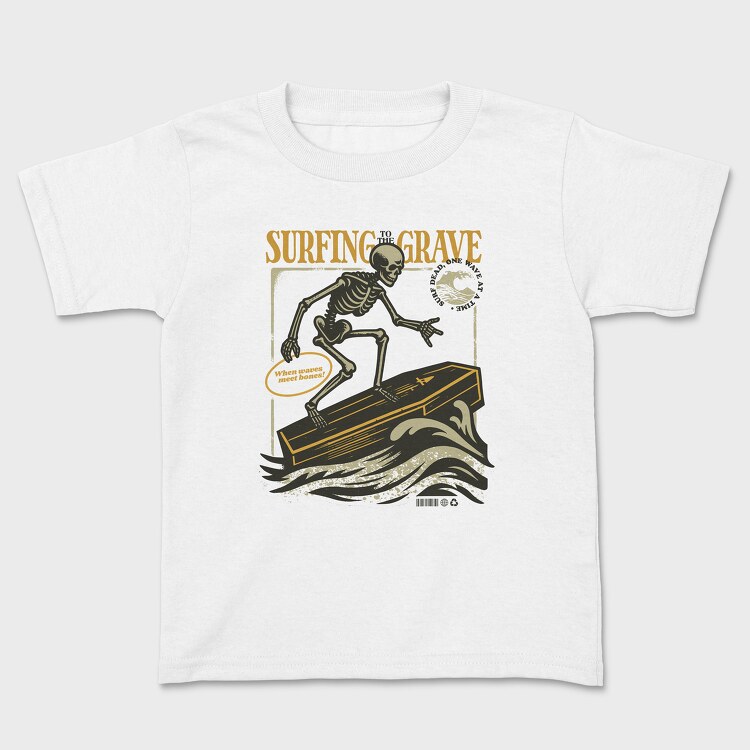 Surfing Grave Skeleton, Tricou Copii