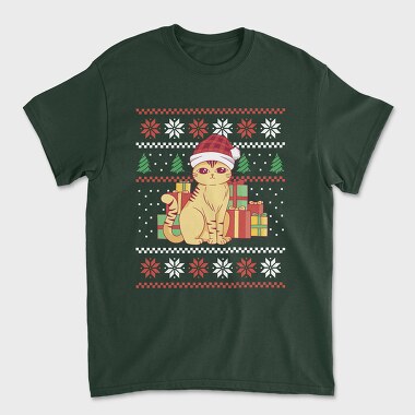 Cat With Gifts Ugly Sweater, Tricou Barbati (Unisex)