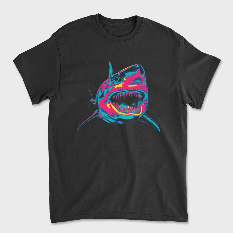 Angry Shark Neon, Tricou Barbati (Unisex)