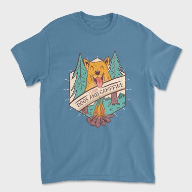 I Love Dogs and Campfire, Tricou Barbati (Unisex)