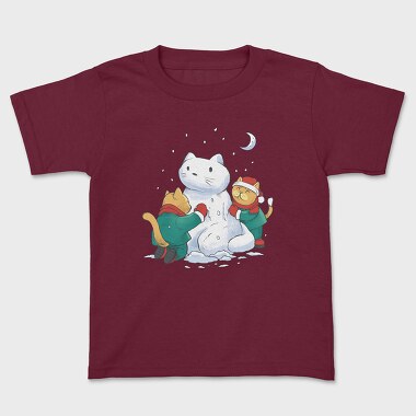 Christmas Cats Snowman, Tricou Copii