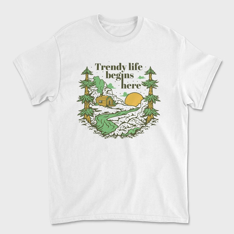 Trendy Life Forest, Tricou Barbati (Unisex)