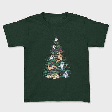 Christmas Tree Cats Realistic, Tricou Copii