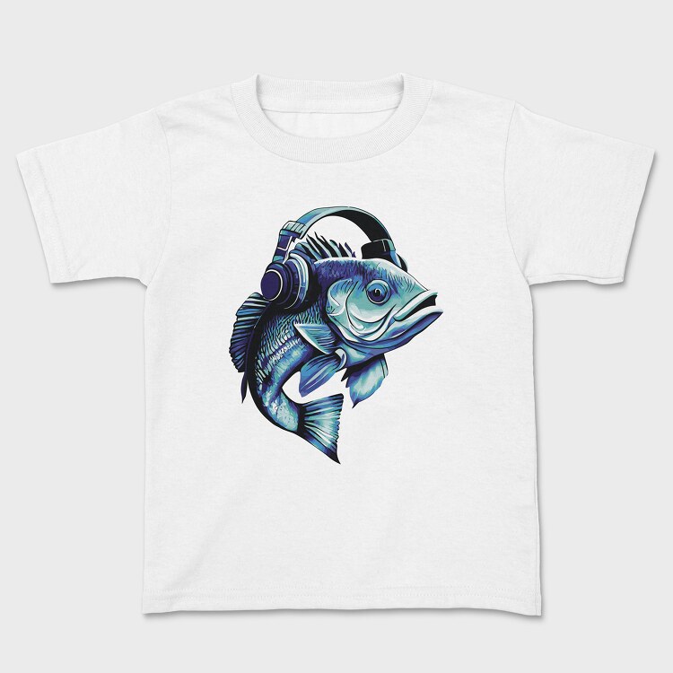 Bass Fish Headphones, Tricou Copii