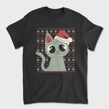 Ugly Sweater Christmas Cat, Tricou Barbati (Unisex)