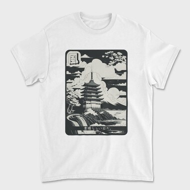 Japanese Temple, Tricou Barbati (Unisex)