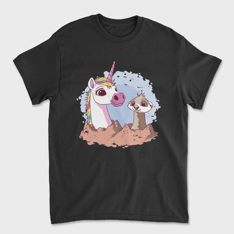 Unicorn and Meerkat, Tricou Barbati (Unisex)