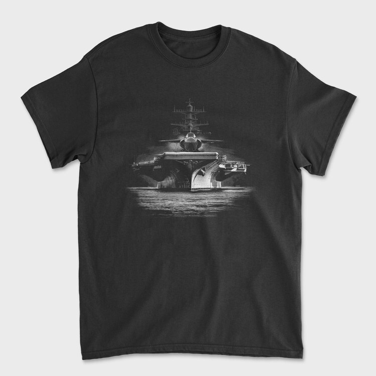 Jet Aircraft Carrier Monochrome, Tricou Barbati (Unisex)