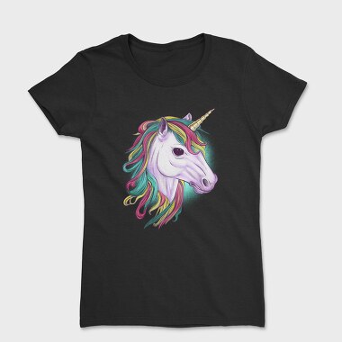 Unicorn Head Color, Tricou Femei