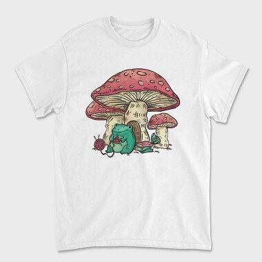 Frog Knitting Mushroom House, Tricou Barbati (Unisex)