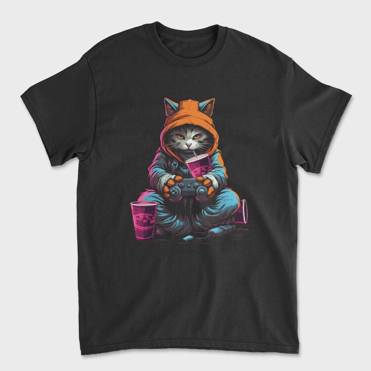 Gamer Cat, Tricou Barbati (Unisex)