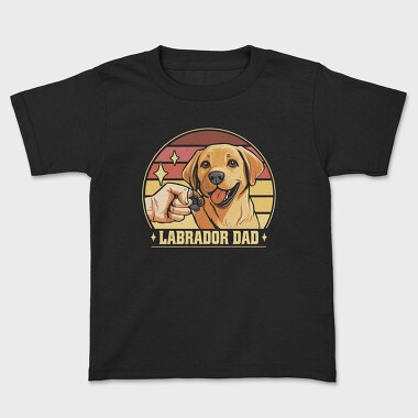 Labrador Dad Retro, Tricou Copii