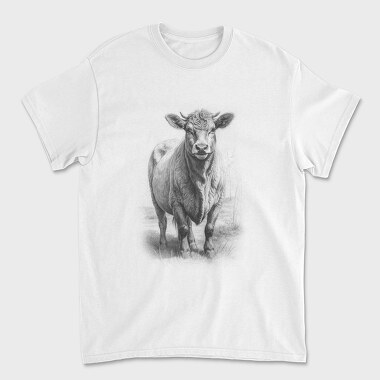 Cow Hand Drawn Style Braunvieh, Tricou Barbati (Unisex)