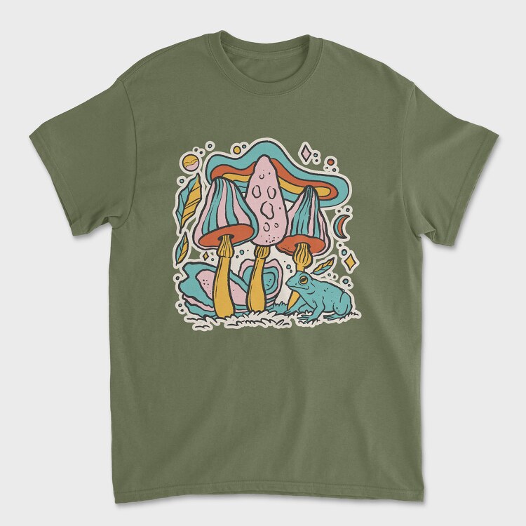 Pastel Retro Mushrooms, Tricou Barbati (Unisex)