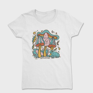 Pastel Retro Mushrooms, Tricou Femei