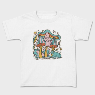 Pastel Retro Mushrooms, Tricou Copii