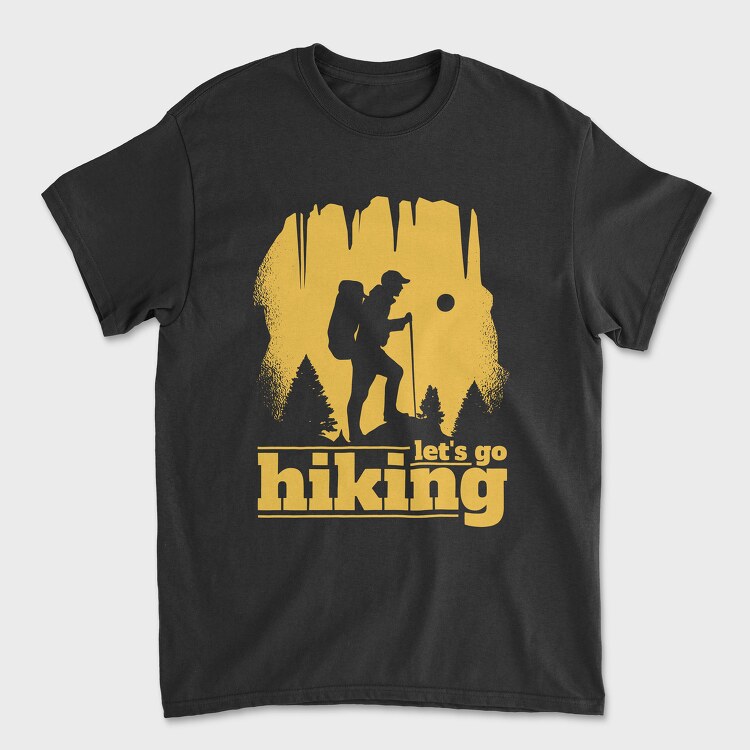 Lets Go Hiking Yellow, Tricou Barbati (Unisex)