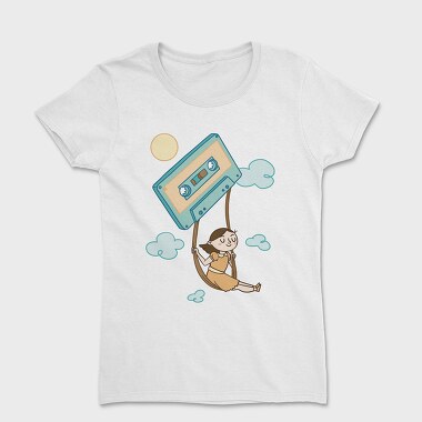 Girl Swinging on a Cassette Tape, Tricou Femei