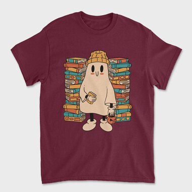 Books Cute Ghost, Tricou Barbati (Unisex)