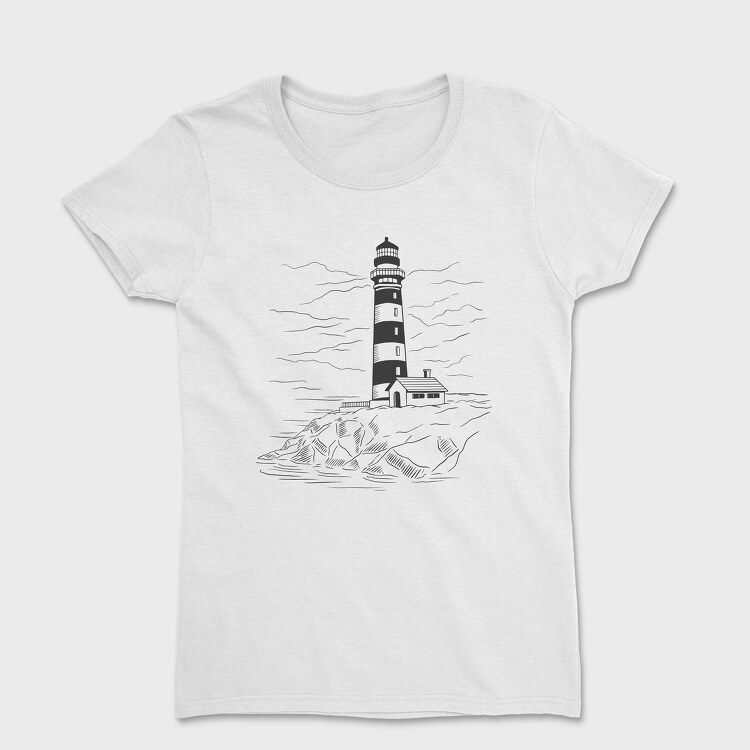 Lighthouse Illustration, Tricou Femei