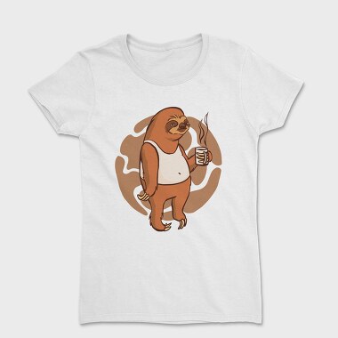 Sloth With Coffee Mug, Tricou Femei