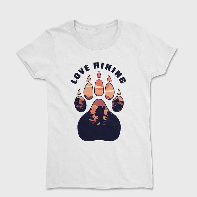 Love Hiking Bear Paw, Tricou Femei