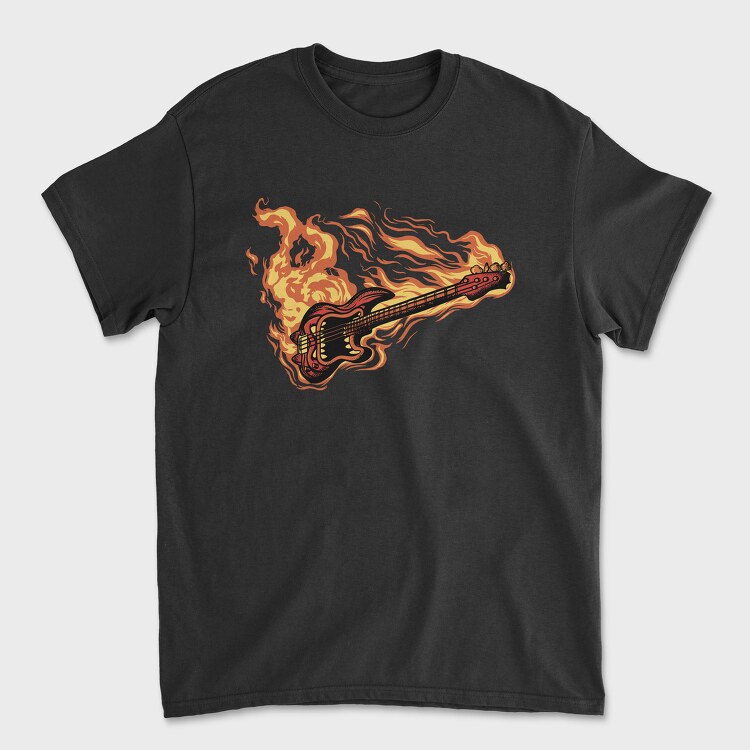 Guitar on Fire, Tricou Barbati (Unisex)