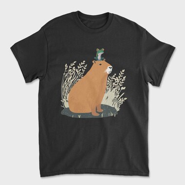 Capybara and Frog, Tricou Barbati (Unisex)