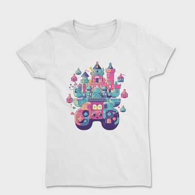 Castle Made Up With Gaming Controllers, Tricou Femei