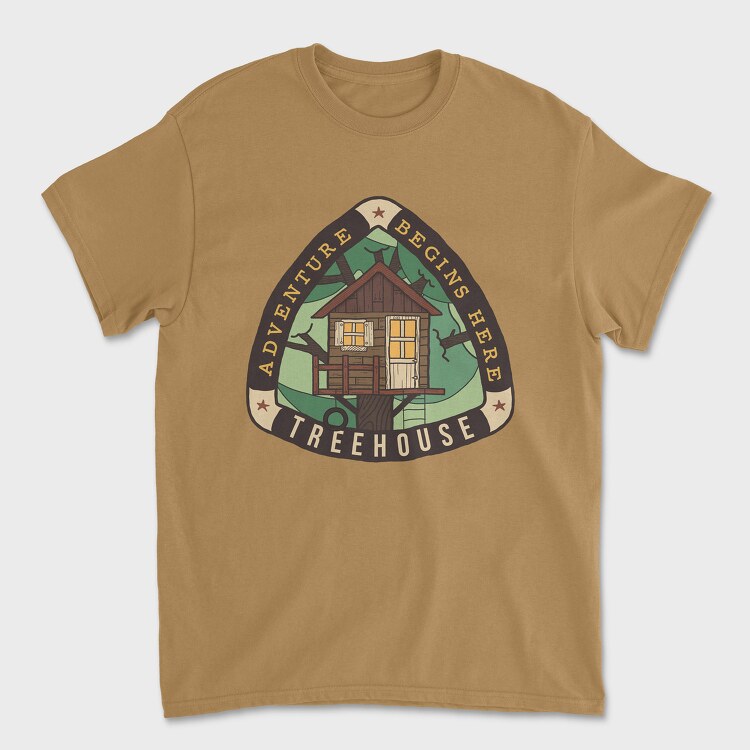 Treehouse Adventure Begins Here, Tricou Barbati (Unisex)