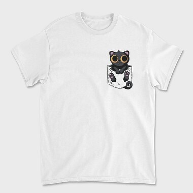 Black Cat in Pocket, Tricou Barbati (Unisex)