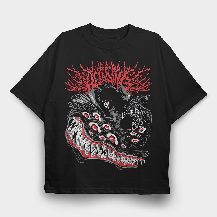 Hellsing 9, Tricou Oversize Barbati (Unisex)