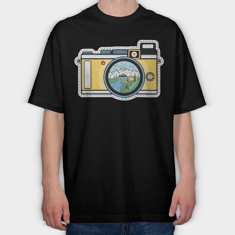 Camping Camera, Tricou Oversize Barbati (Unisex)
